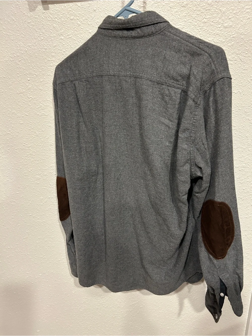 J Crew wool Gray Button-Down Shirt with Elbow Patches